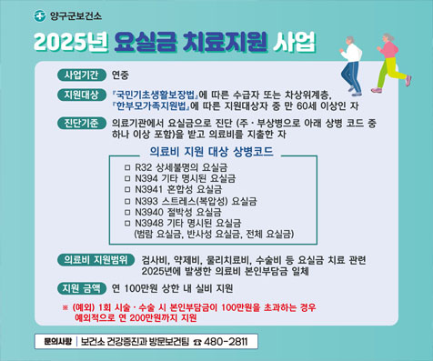 2025년 요실금 치료지원 사업